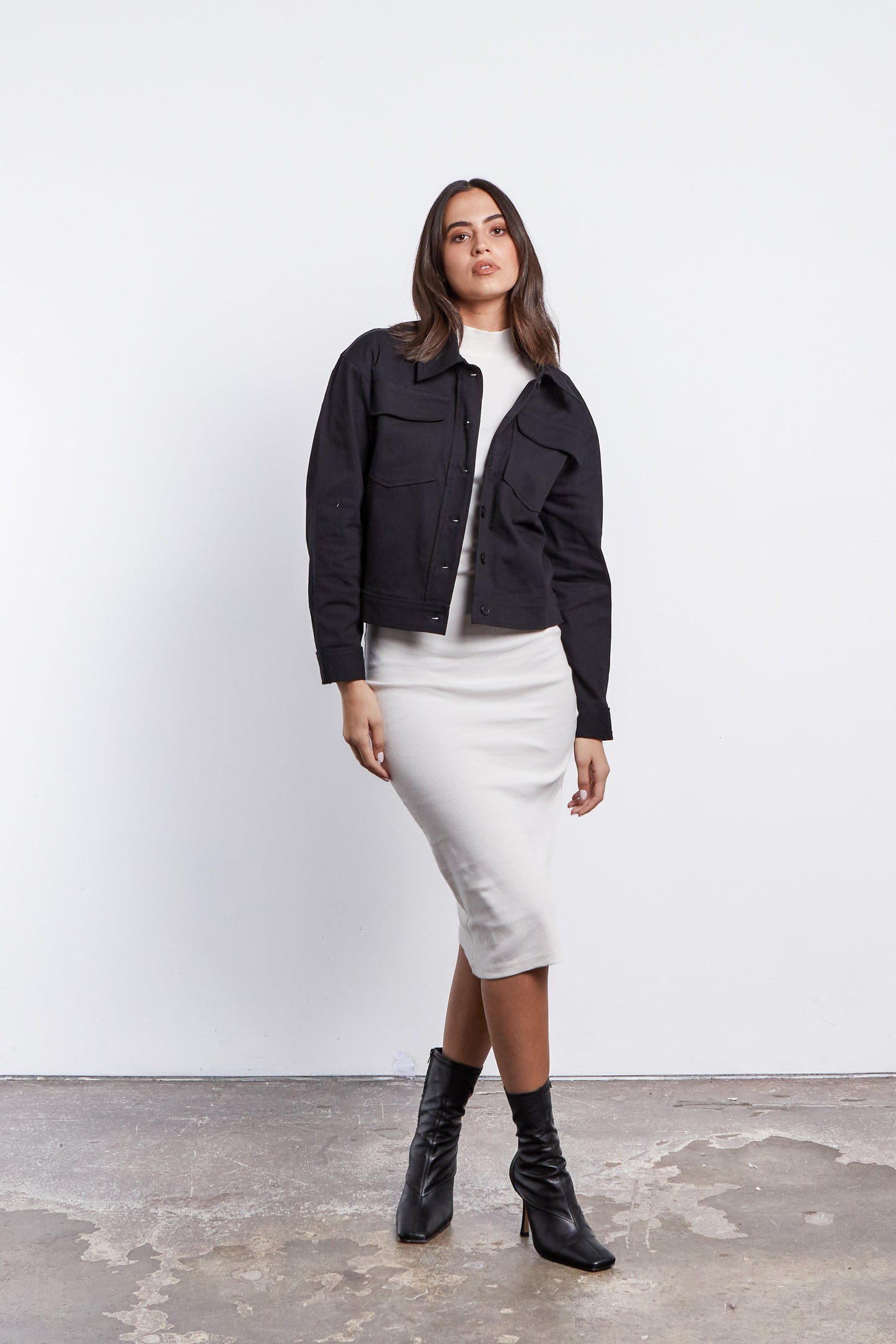 Alexis Rib Dress - Winter White
