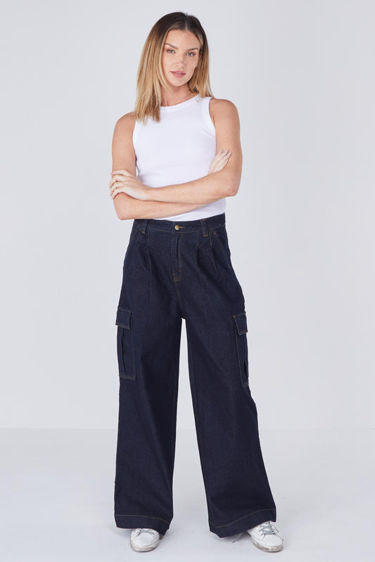 Dante Denim Cargo - Dark Wash