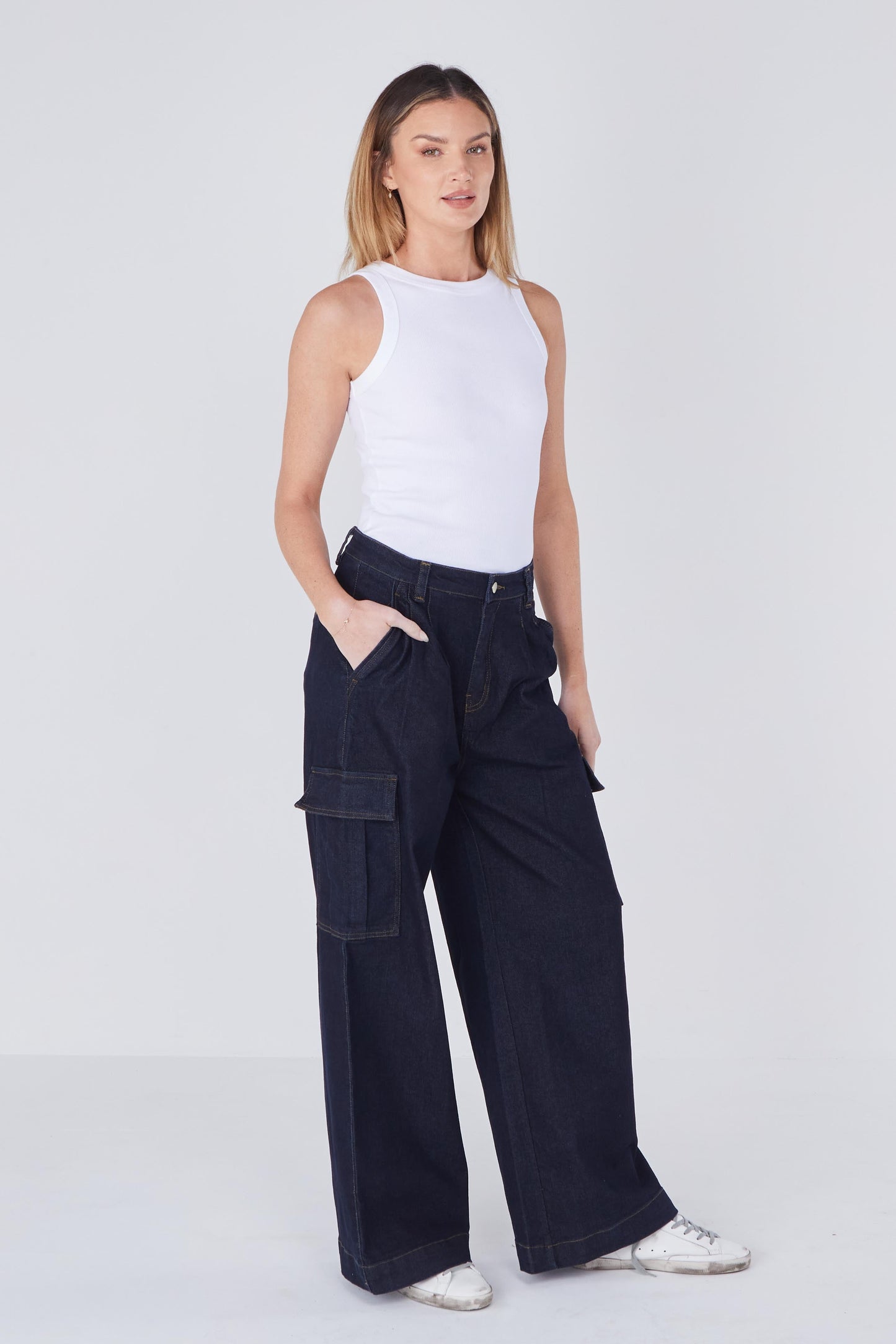 Dante Denim Cargo - Dark Wash