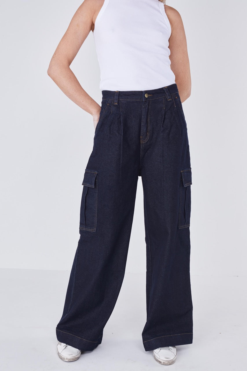 Dante Denim Cargo - Dark Wash