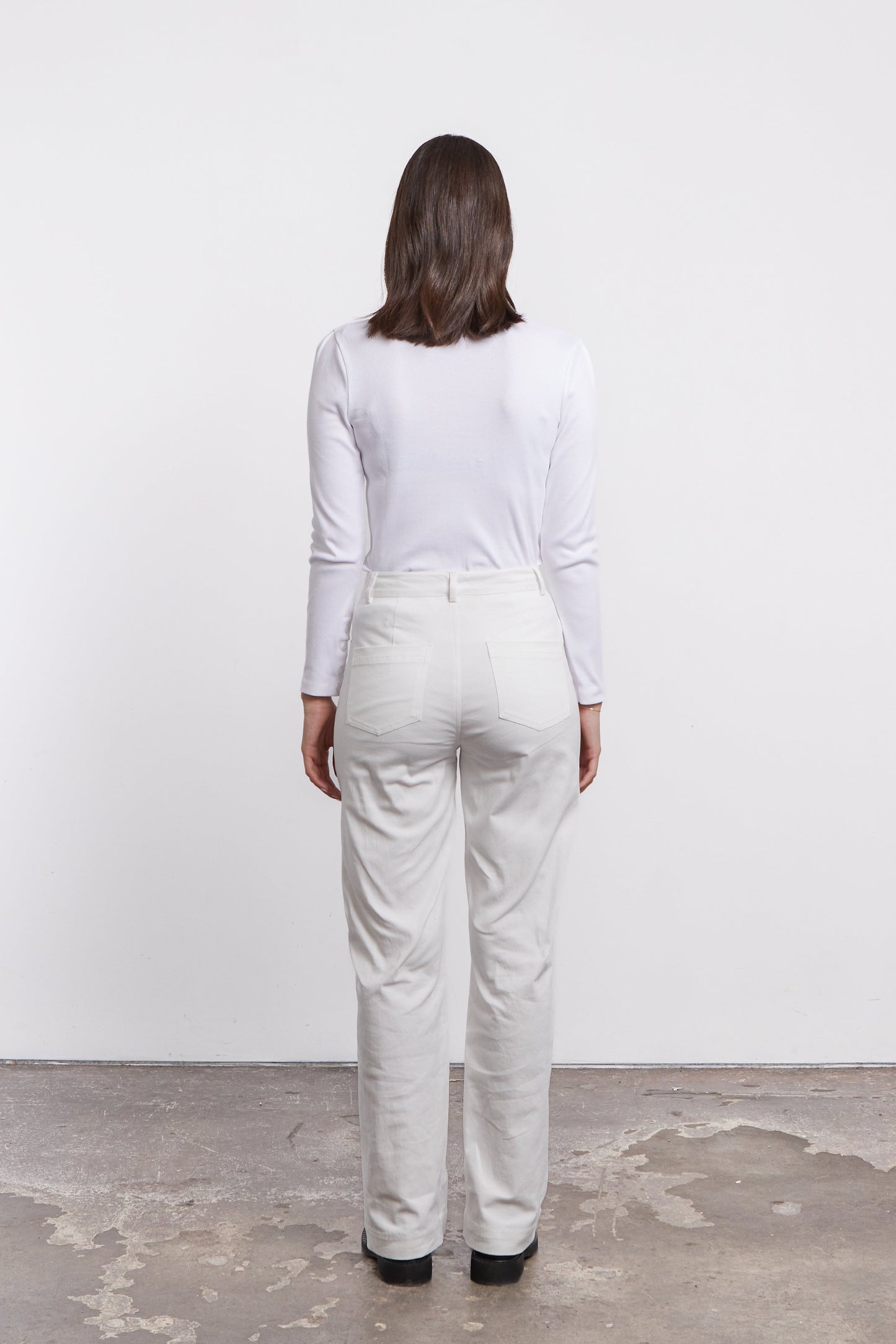 Edison Mock Neck Top - White