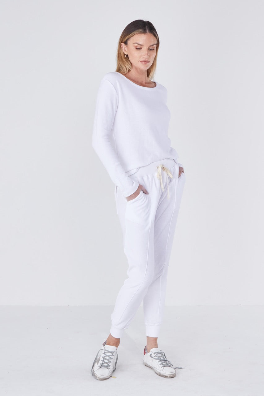 Laguna Open Knit Jogger - White