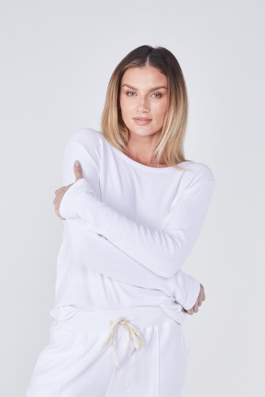 Galaxy Open Knit Sweater - White
