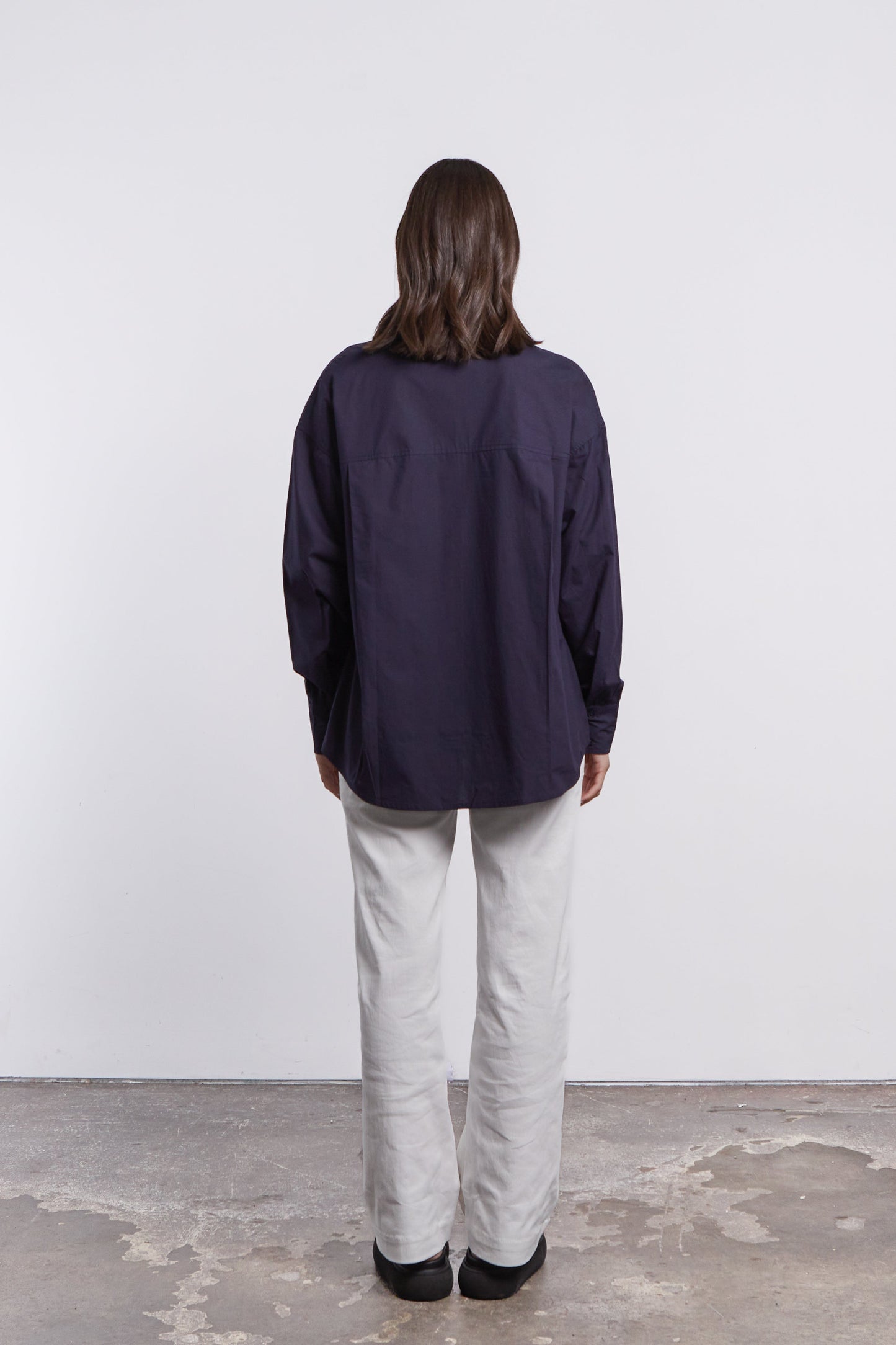 Joliet Oversized Boyfriend Shirt - Navy