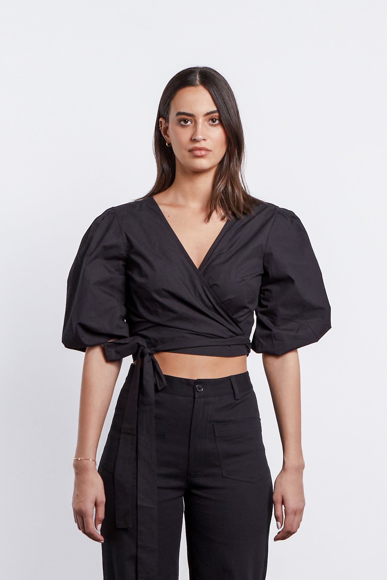 Libby Wrap Top - Black