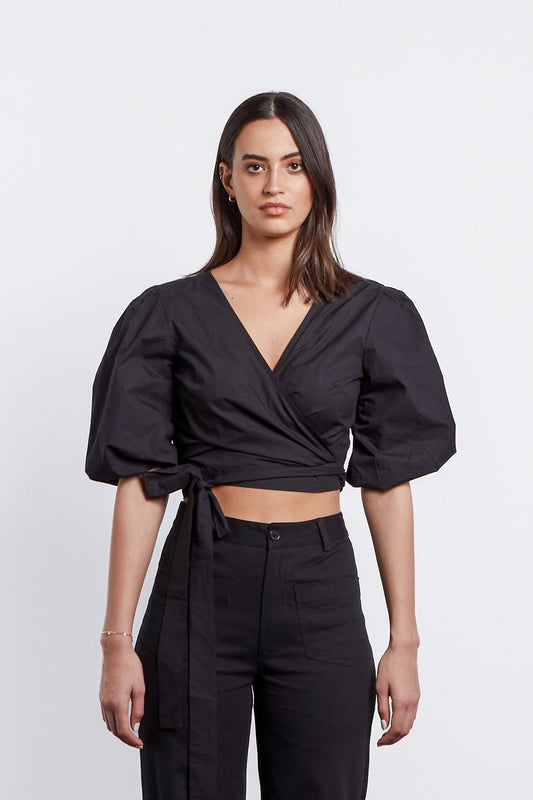Libby Wrap Top - Black