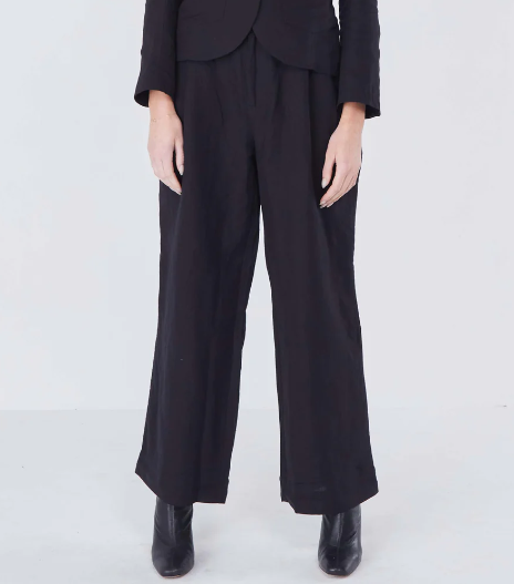 Moore Linen Trousers - Black
