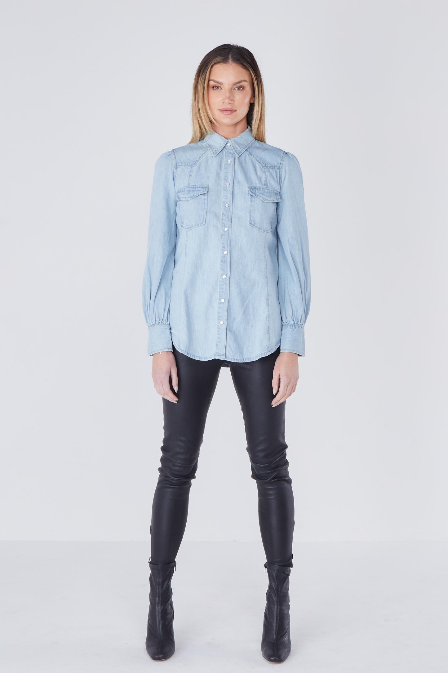Melody Denim Shirt - Light Wash