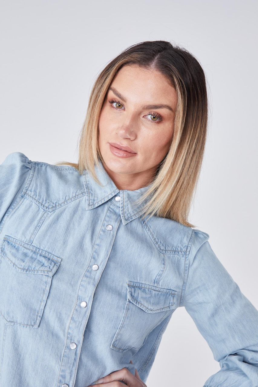 Melody Denim Shirt - Light Wash