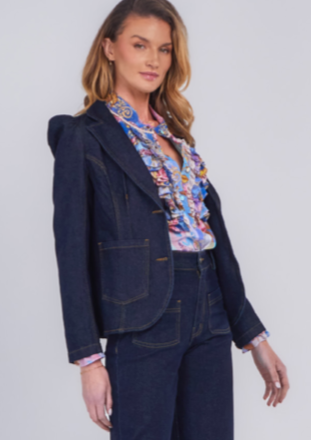 Alison Denim Blazer - Dark Wash