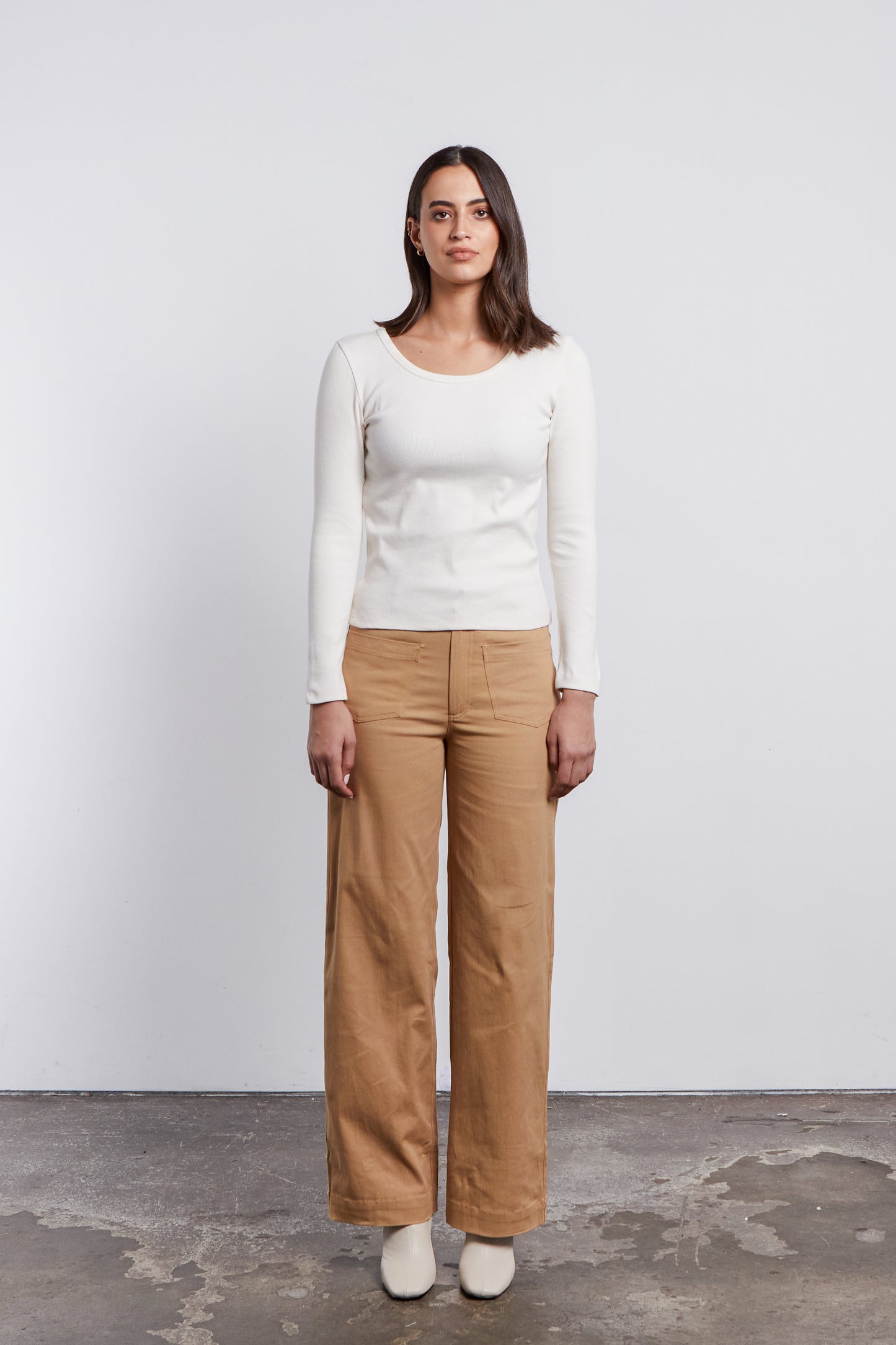 Springer Scoop Neck Top - Marshmallow