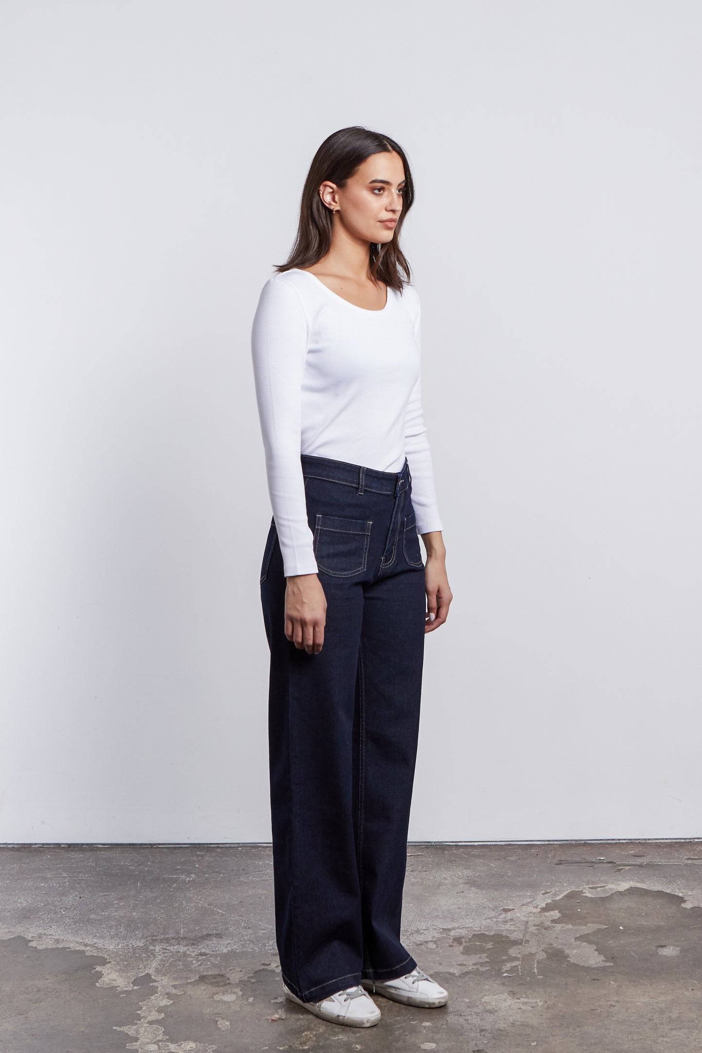 Springer Scoop Neck Top - White