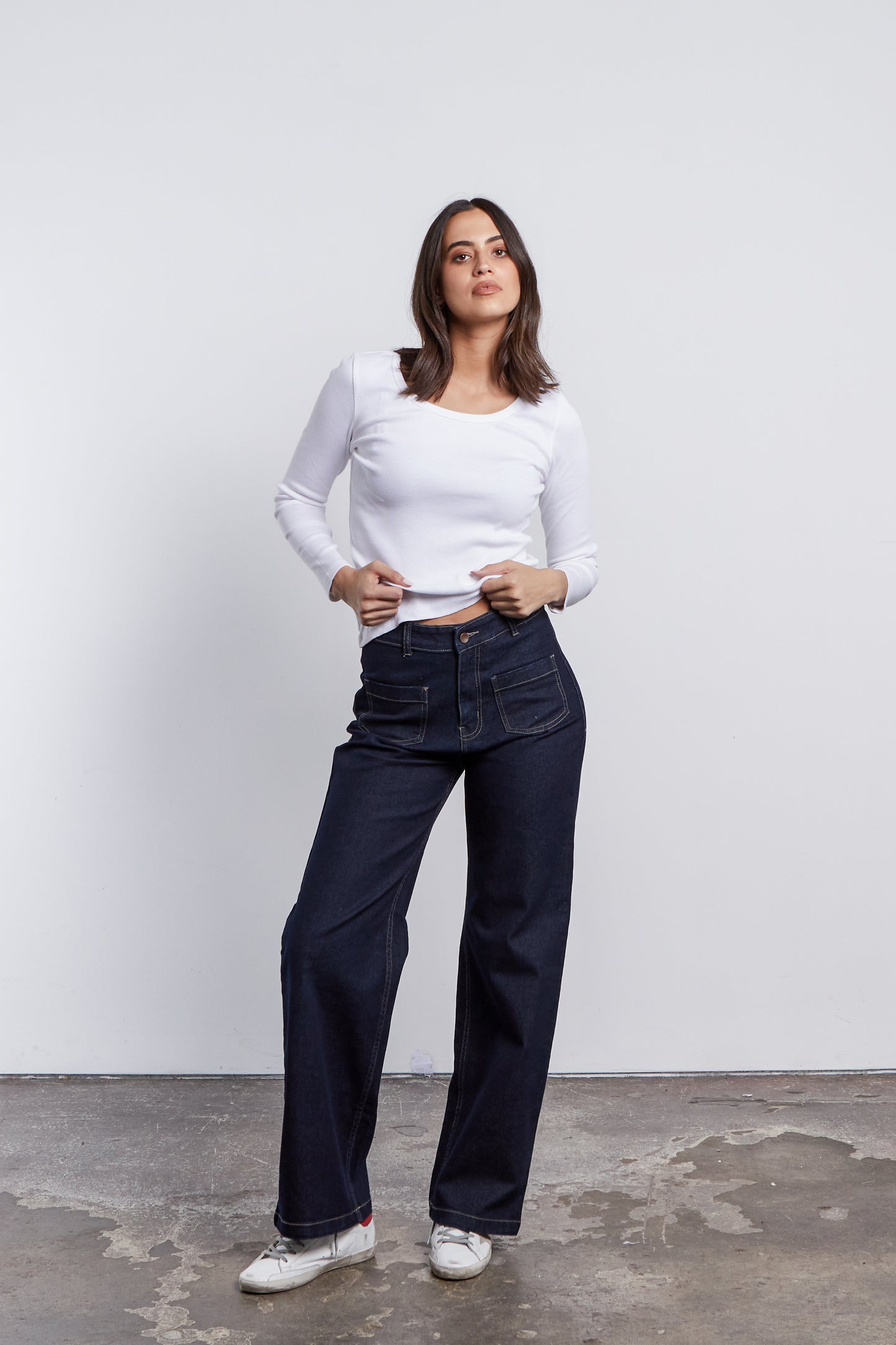 Springer Scoop Neck Top - White