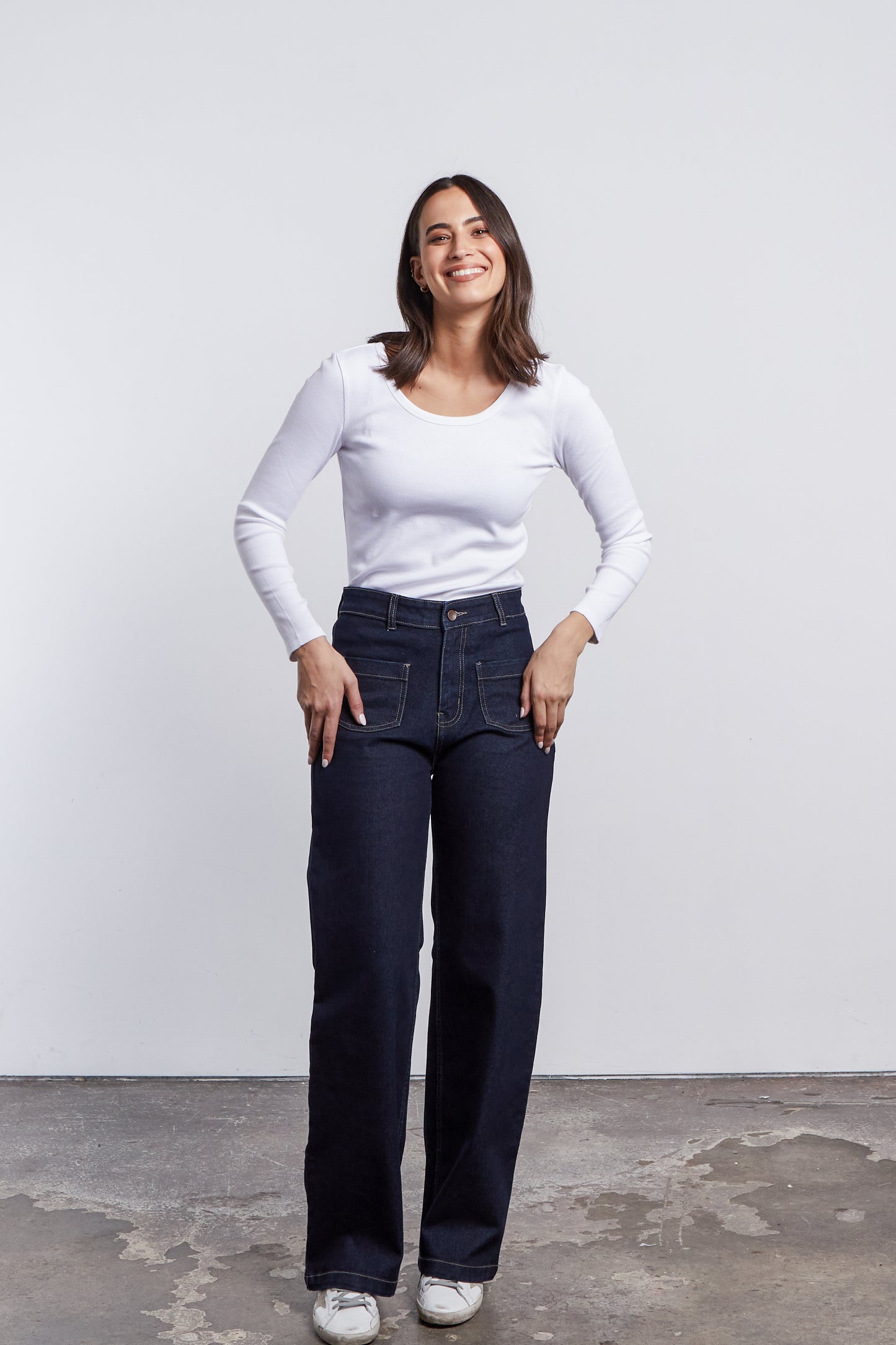 Springer Scoop Neck Top - White