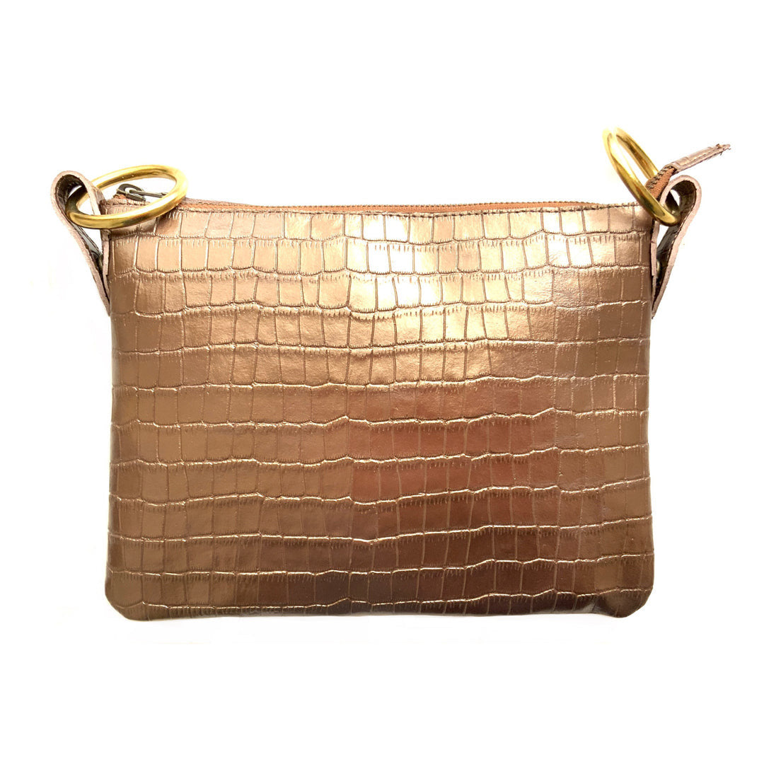 Kali Nina Crossbody Bag Bronze Croc