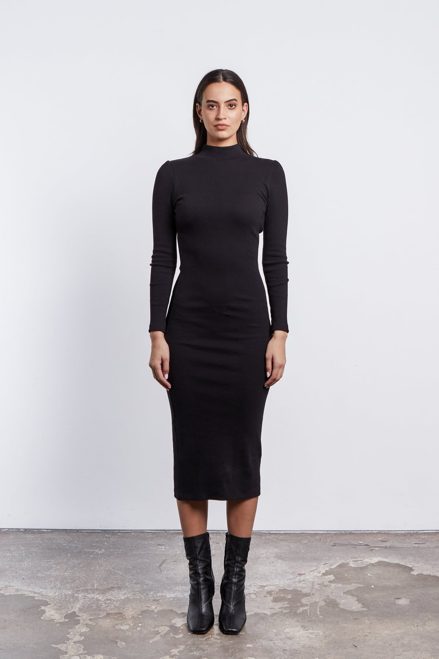 Alexis Rib Dress - Black