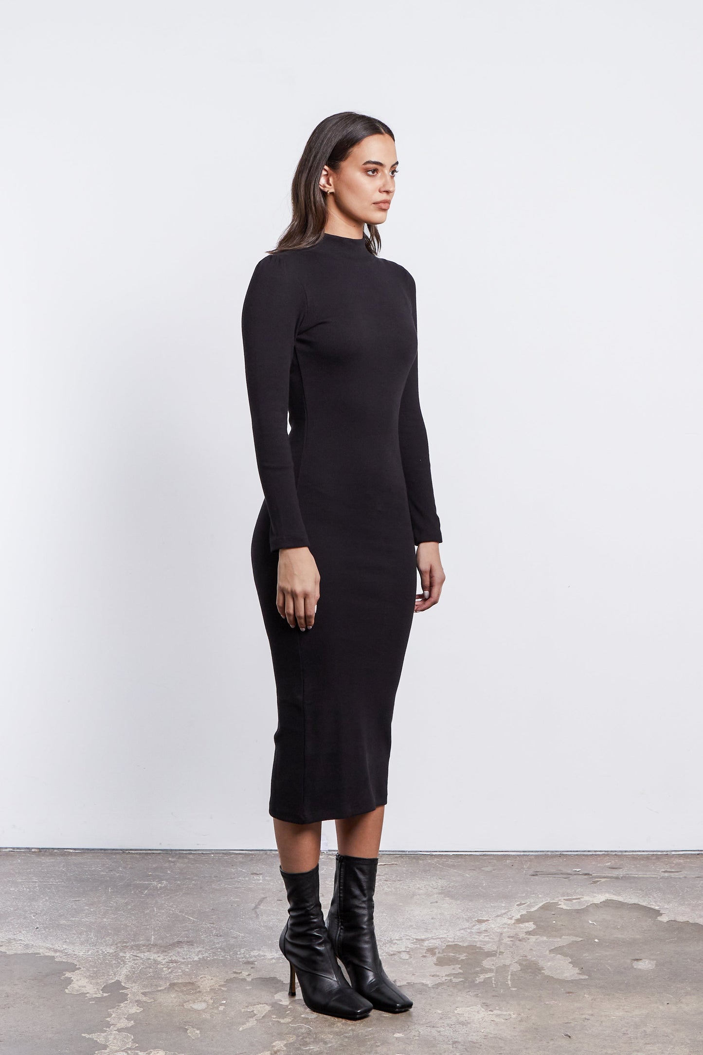 Alexis Rib Dress - Black