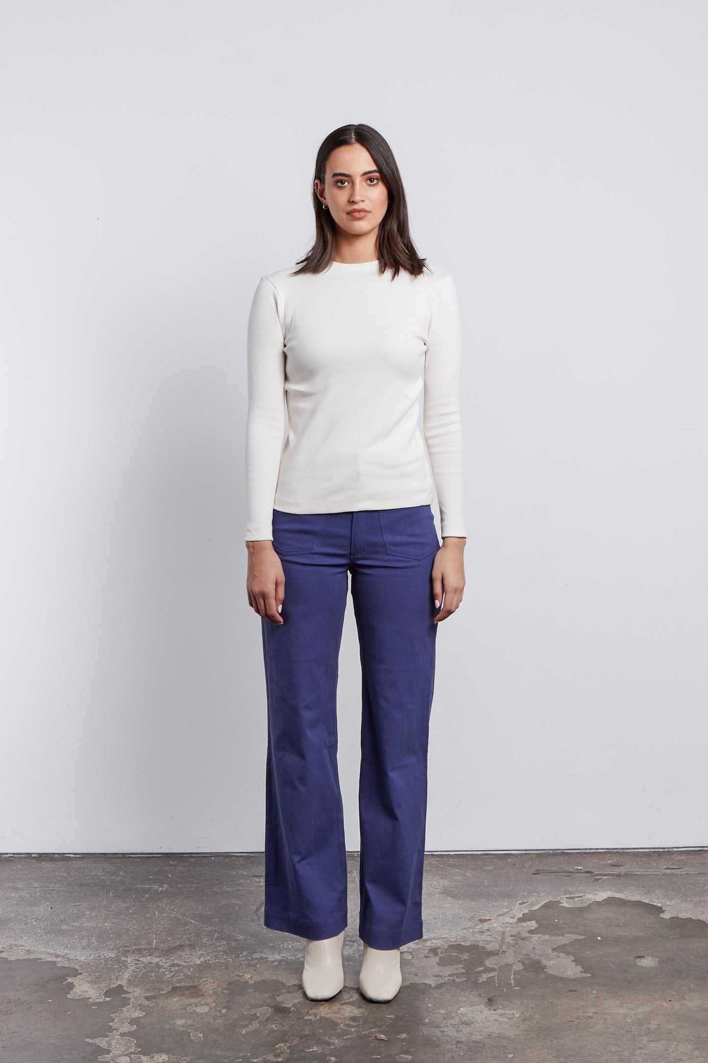 Edison Mock Neck Top - Marshmallow