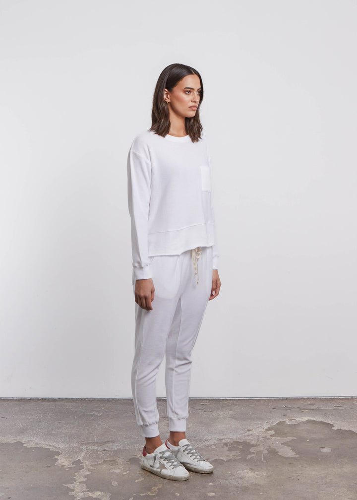 New Jersey Open Knit Sweater in Optic White