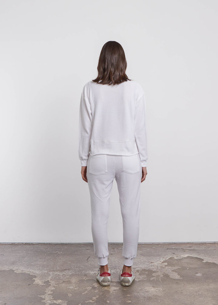 New Jersey Open Knit Sweater in Optic White
