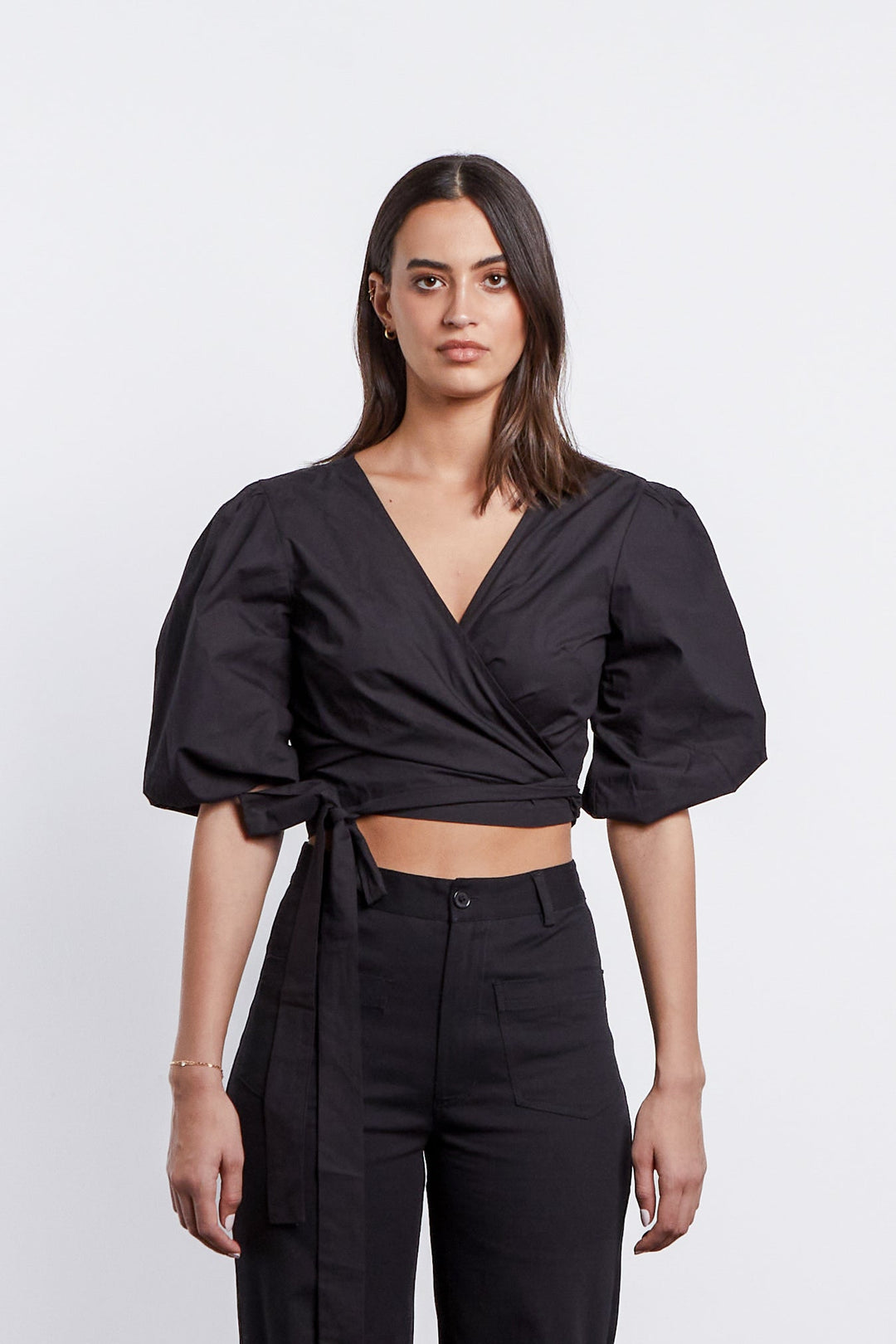 Libby Wrap Top in Black