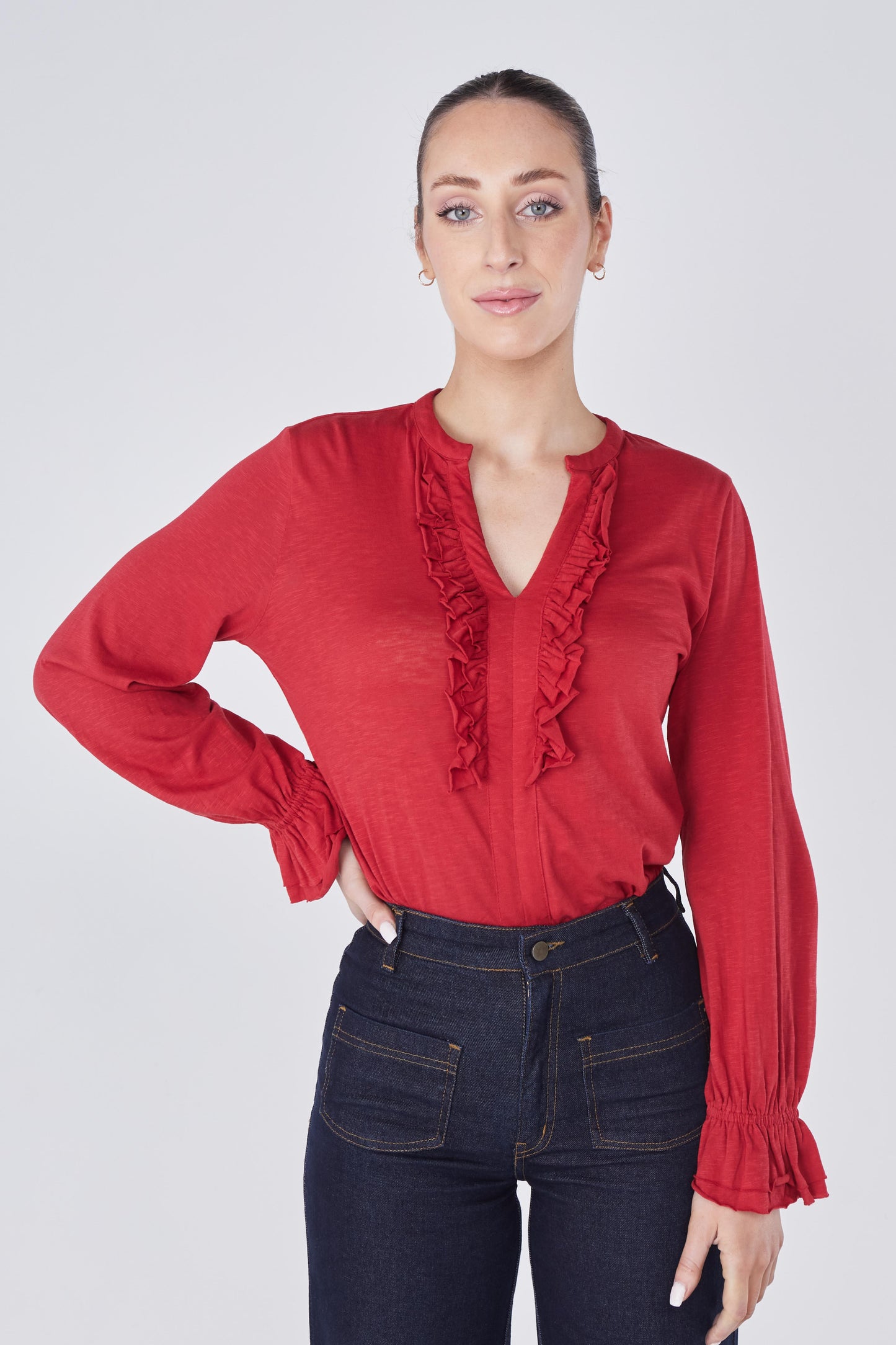 Lotus Top - Crimson Red