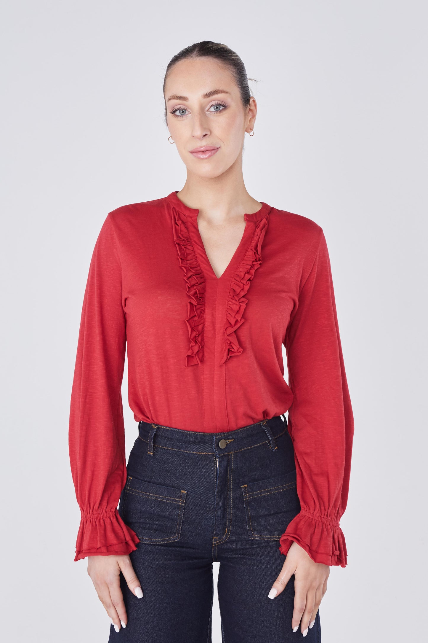 Lotus Top - Crimson Red