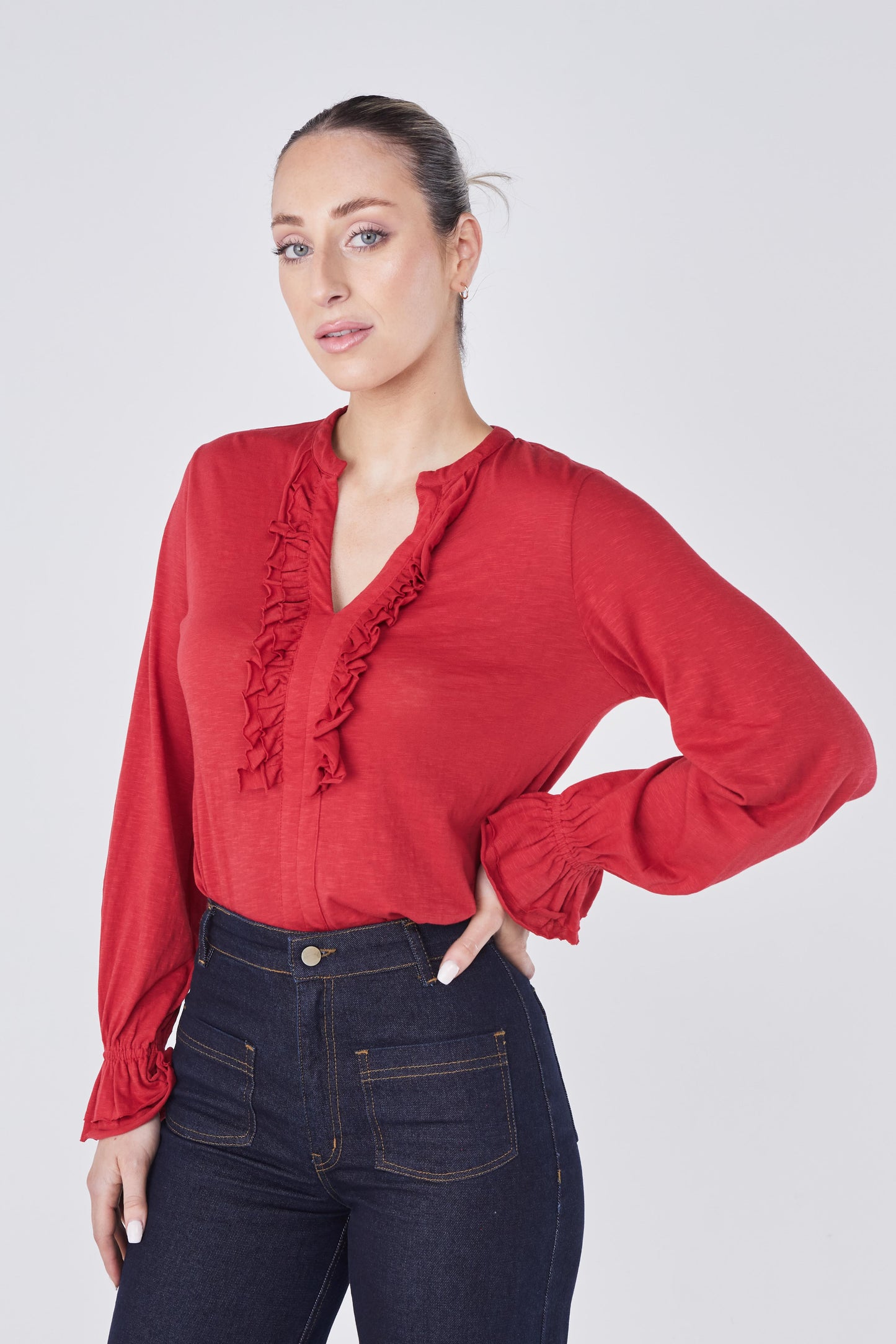 Lotus Top - Crimson Red