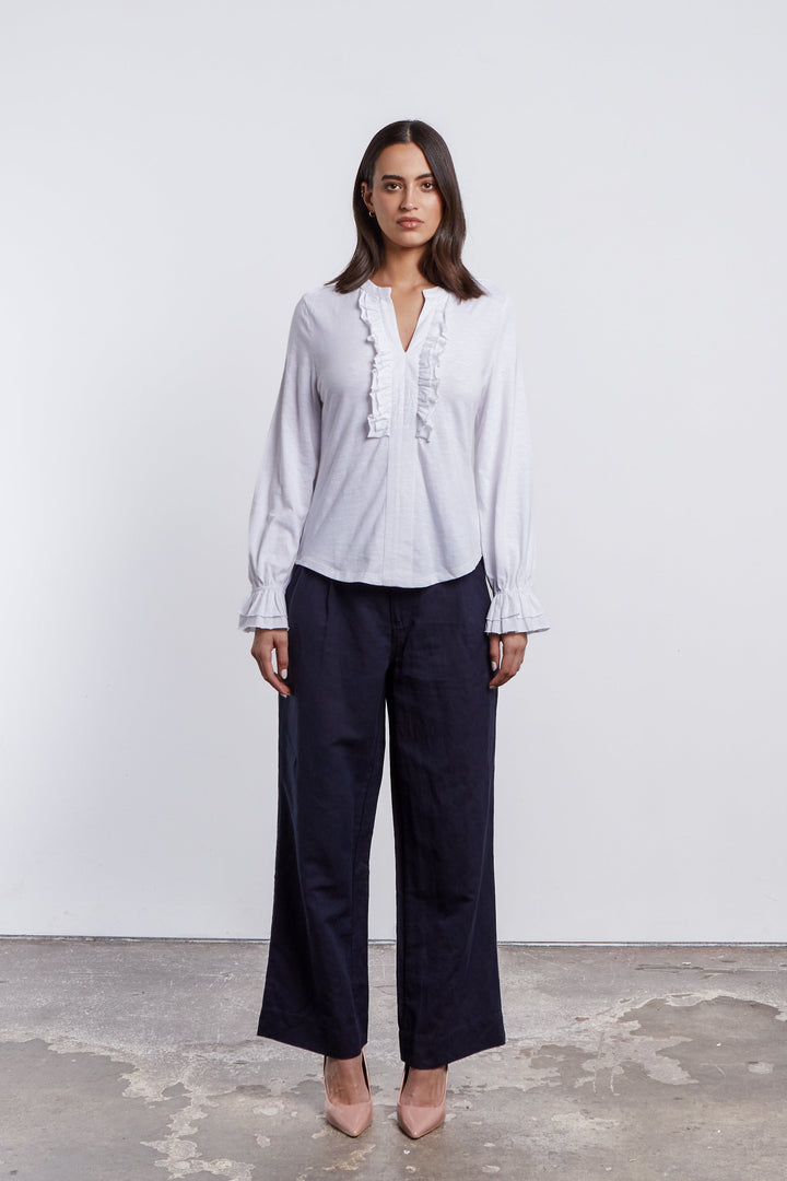 Lotus Top in Optic White
