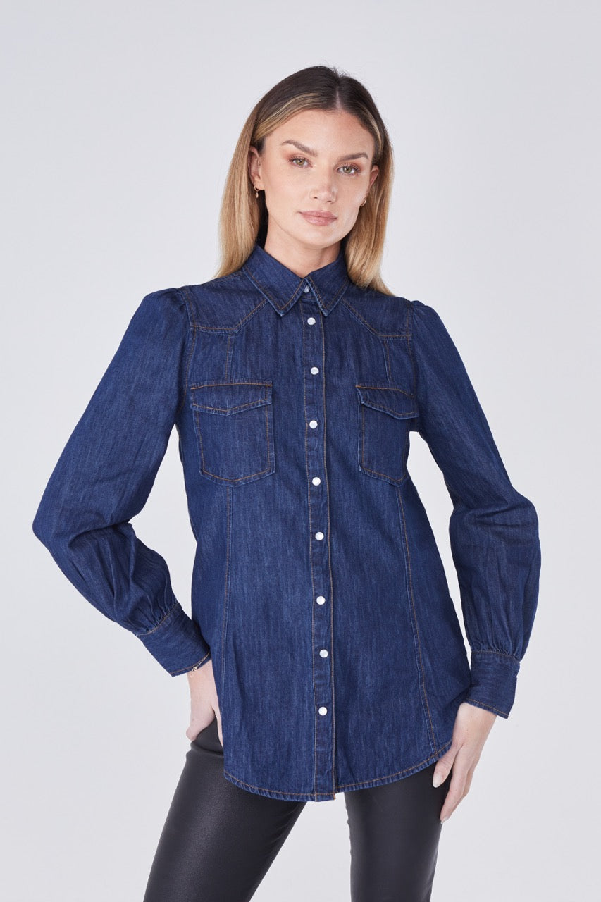 Melody Denim Shirt Dark Wash