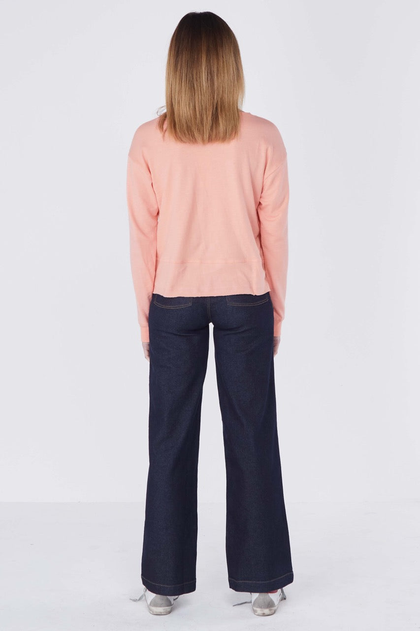 New Jersey French Terry Sweater in Coral