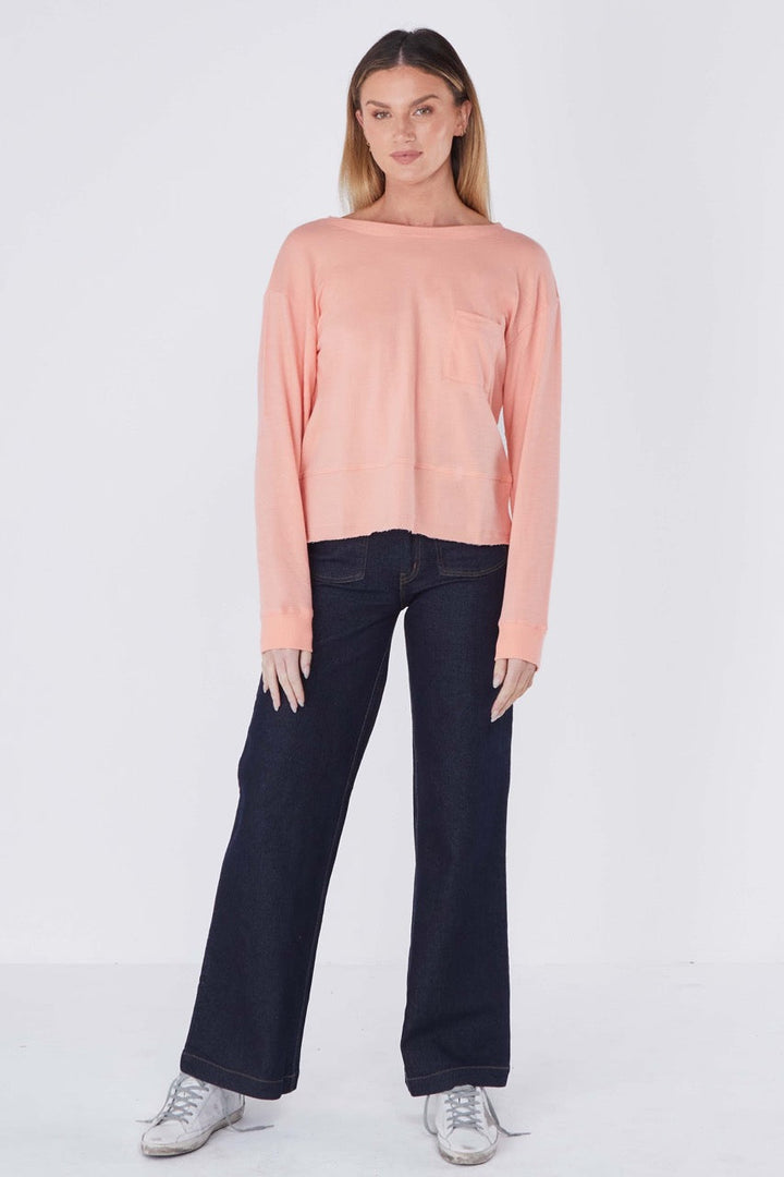 New Jersey French Terry Sweater in Coral