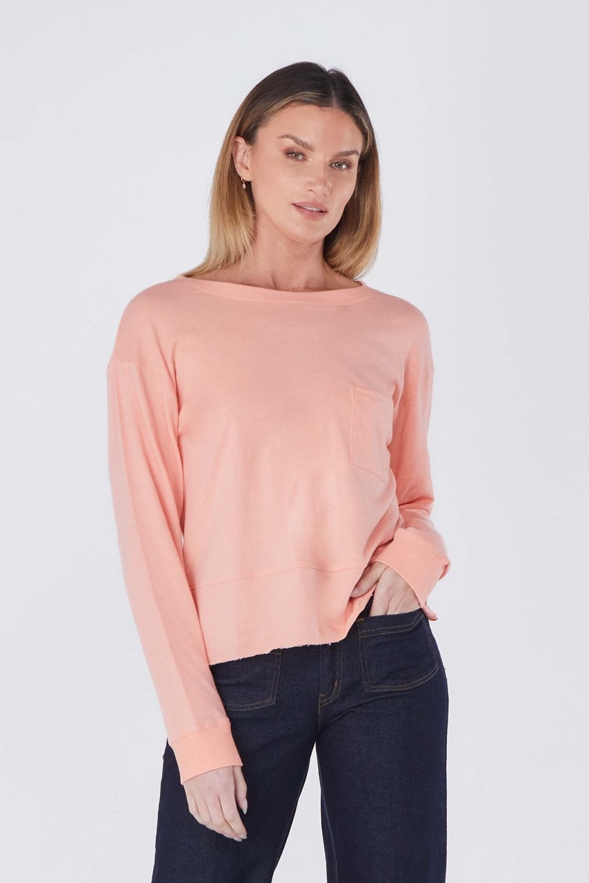 New Jersey French Terry Sweater in Coral