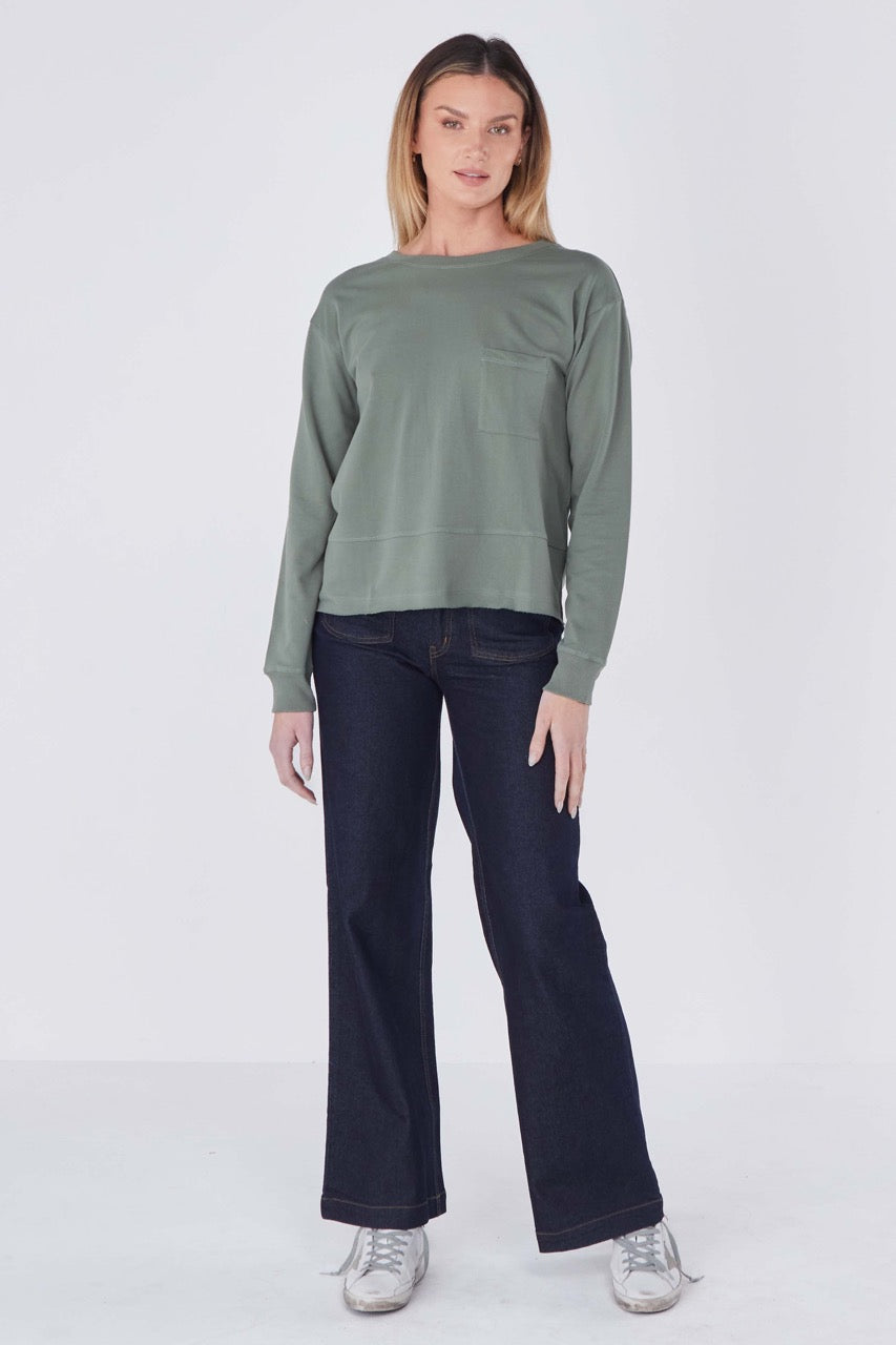 New Jersey French Terry Sweater in Khaki