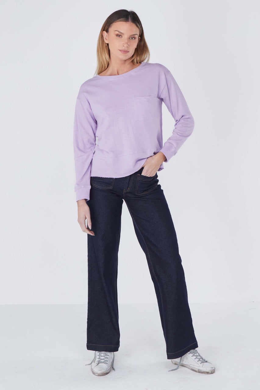 New Jersey French Terry Sweater in Lavender