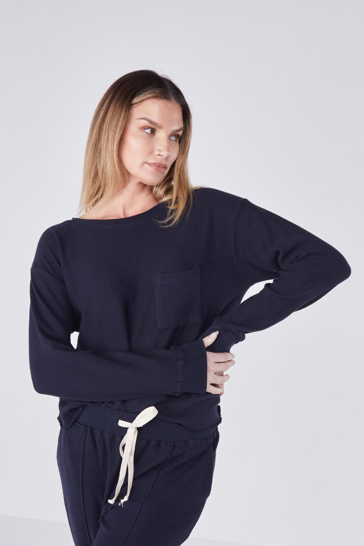 Laguna Open Knit Jogger in Midnight Ink