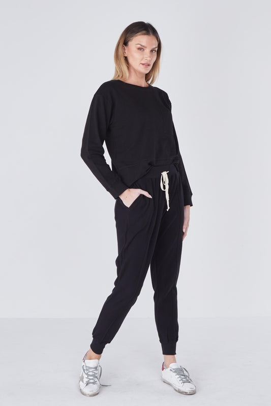 Laguna Open Knit Jogger - Black