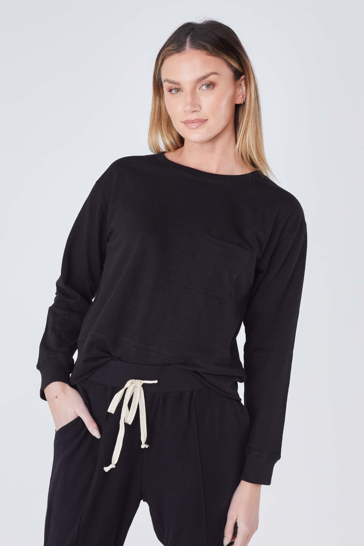 New Jersey Open Knit Sweater in Black