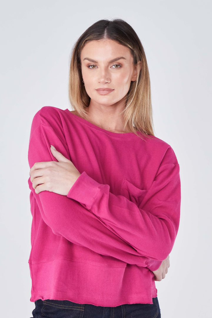 New Jersey Open Knit Sweater in Dragonfruit